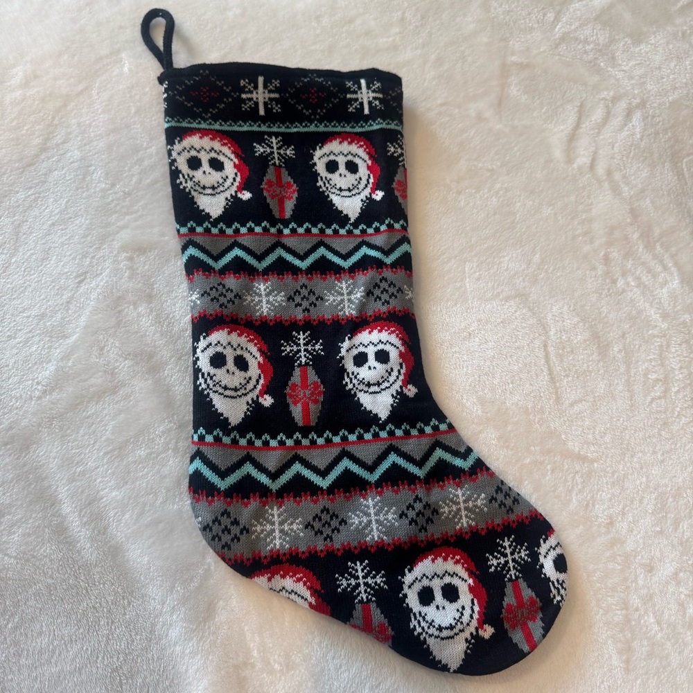 Nightmare Before Christmas Stocking Disney Black White Jack Skellington